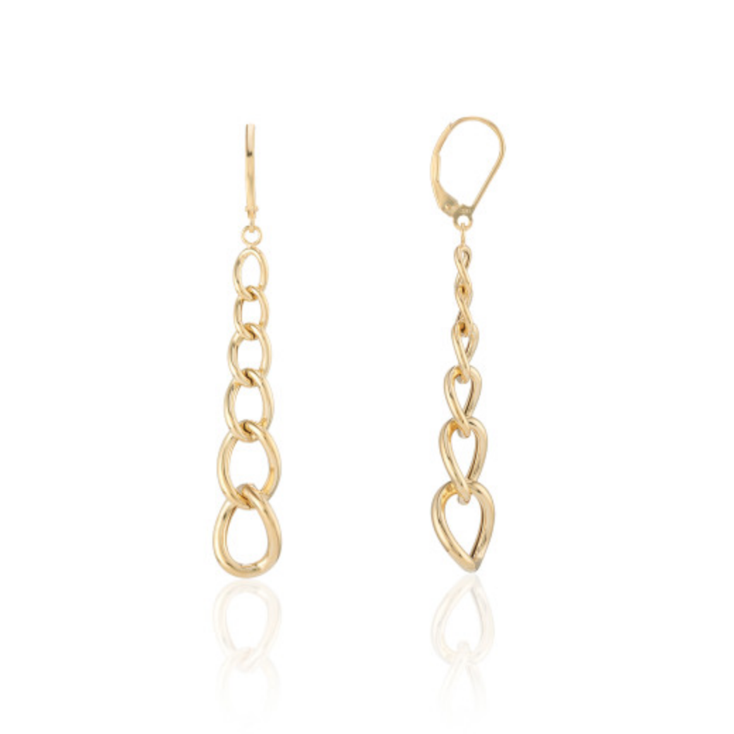 9ct Yellow Gold Graduating Curb Earrings