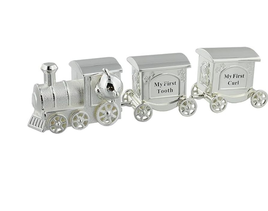 Harts Train with 2 Carriages Tooth and Curling Box Silver Plated