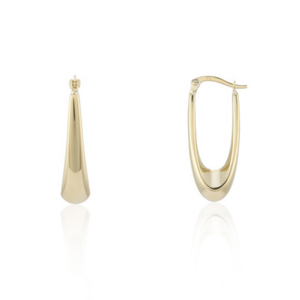 9ct Yellow Gold Racetrack Earrings