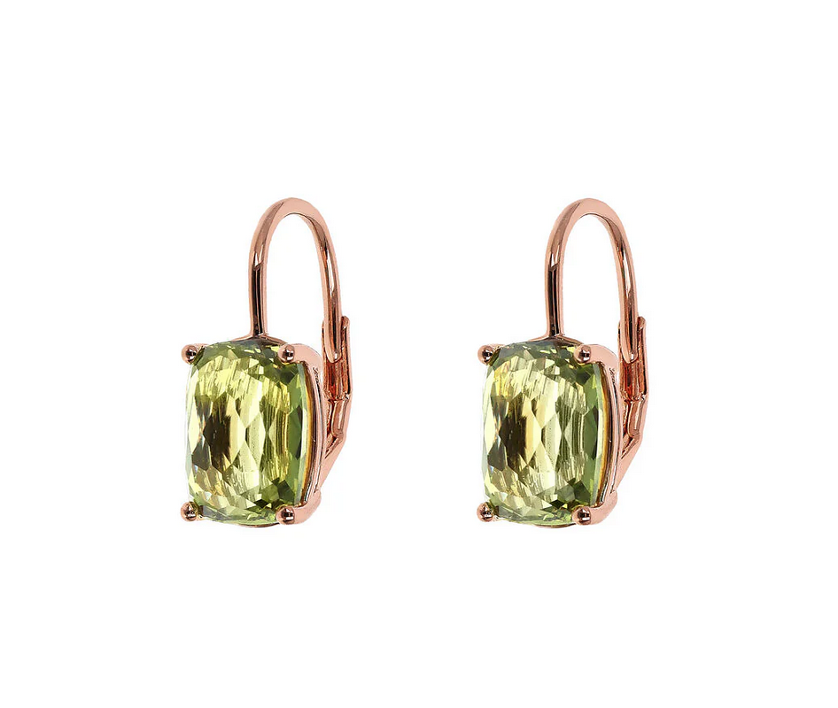 Pendant Earrings with Prism Gem Mosaic Cut