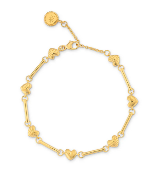 24Kae Bracelet With Shell Structured Hearts