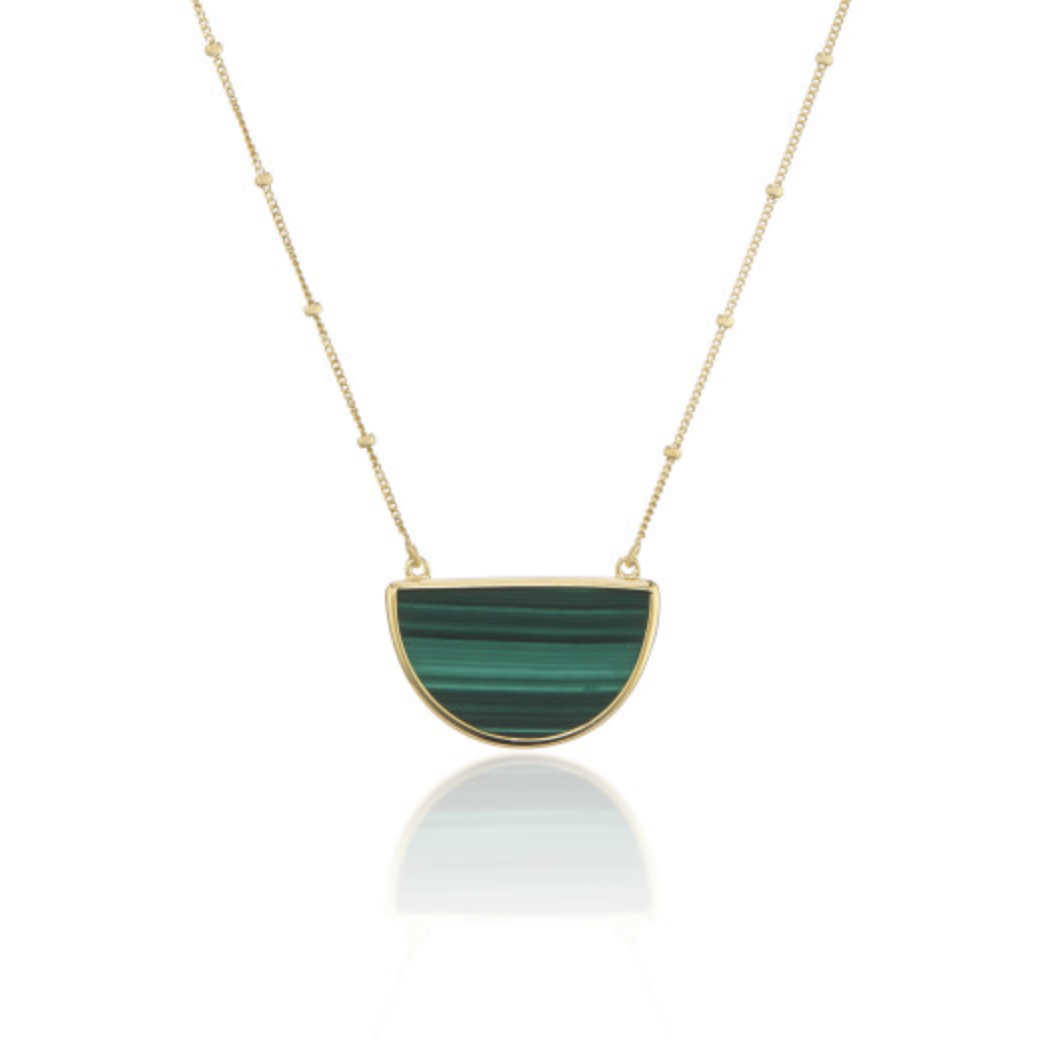 Mark Milton 9ct Yellow Gold Malachite Necklace