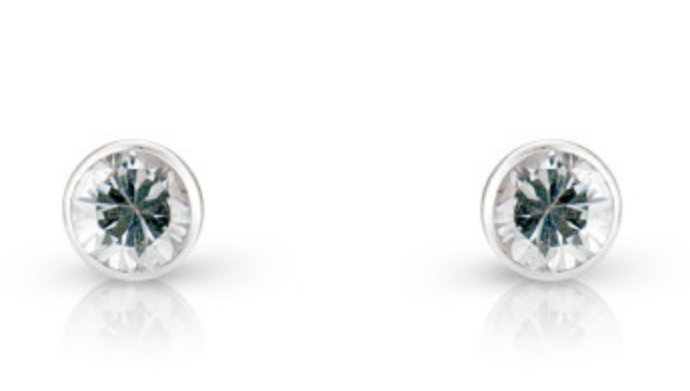 9ct White Gold Cubic Zirconia Stud Earrings