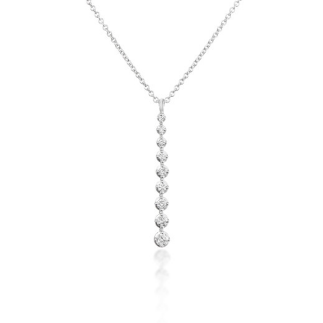9ct White Gold Graduating Diamond Necklace