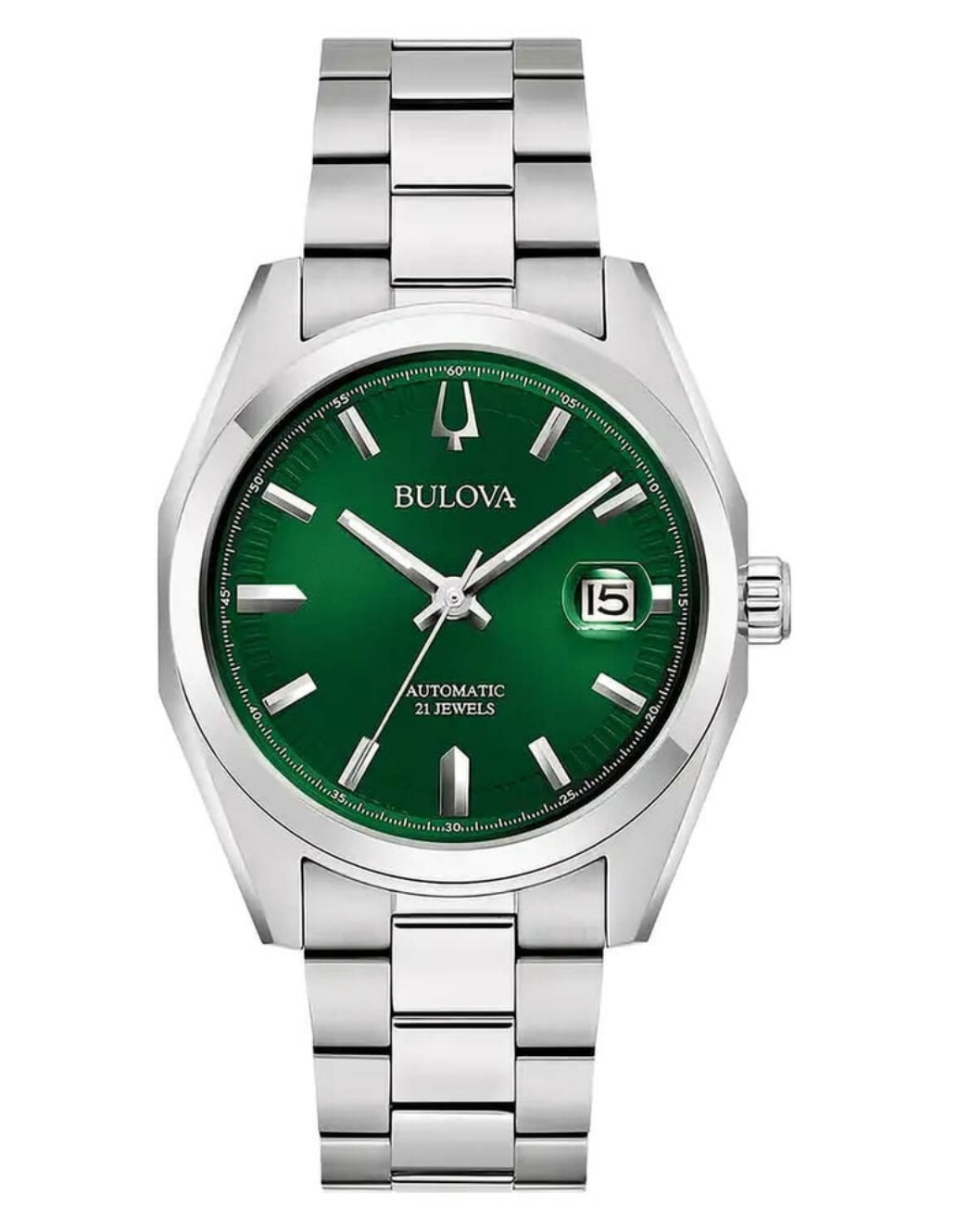 Bulova Surveyor Green Dial Steel Bracelet Watch