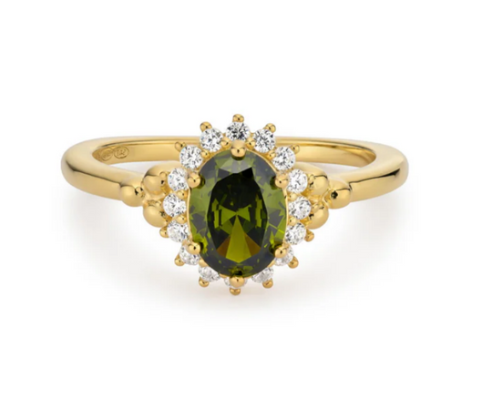 24Kae Ring With Colored Stones