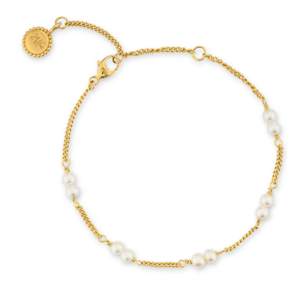 24Kae Bracelet With Pearls