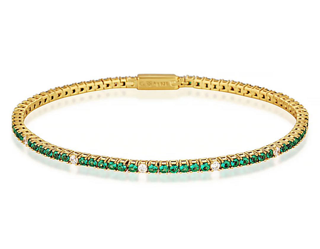 Georgini Milestone Emerald Tennis Bracelet In Gold