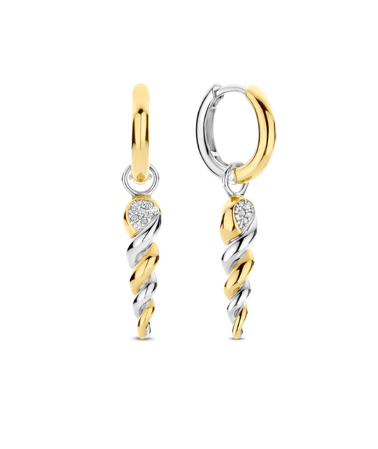 Ti Sento Gold-Plated Twisted Drop Earrings