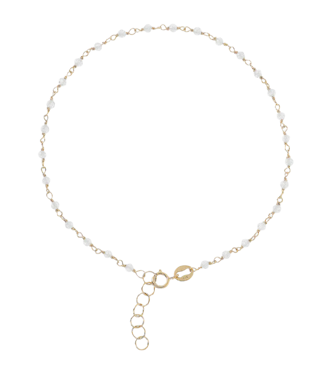 Rosary Bracelet with 9 Carat Gold Tourmaline Natural Stone