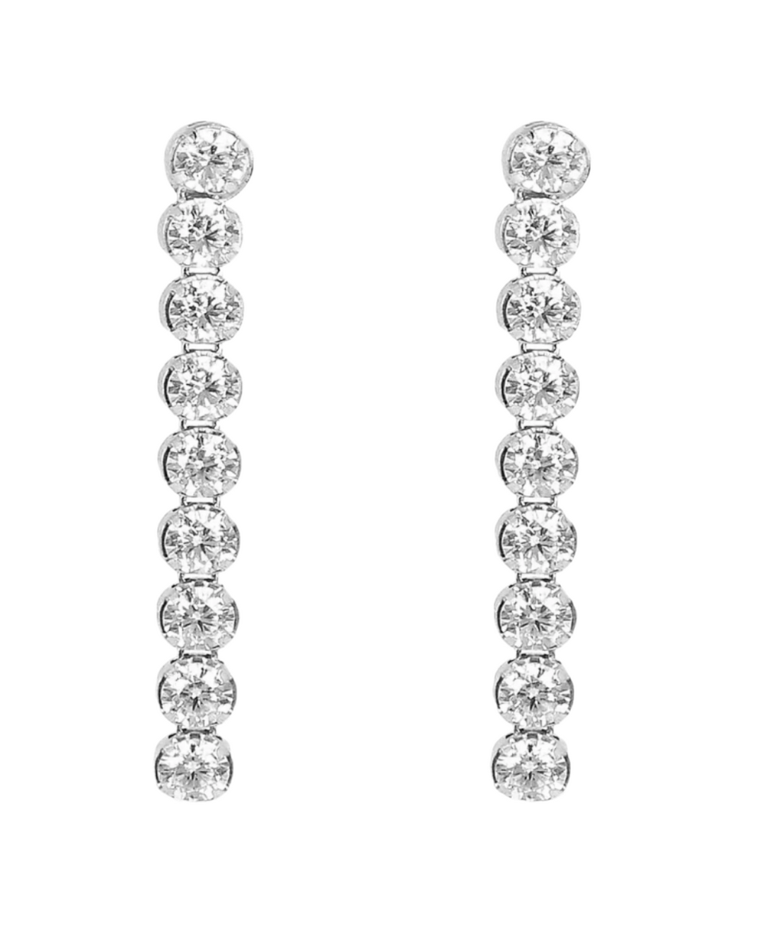 Tennis Wire Pendant Earrings with 9 Carat Gold Cubic Zirconia