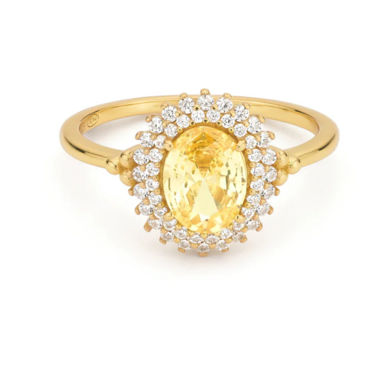 24Kae Ring with Colored Stones