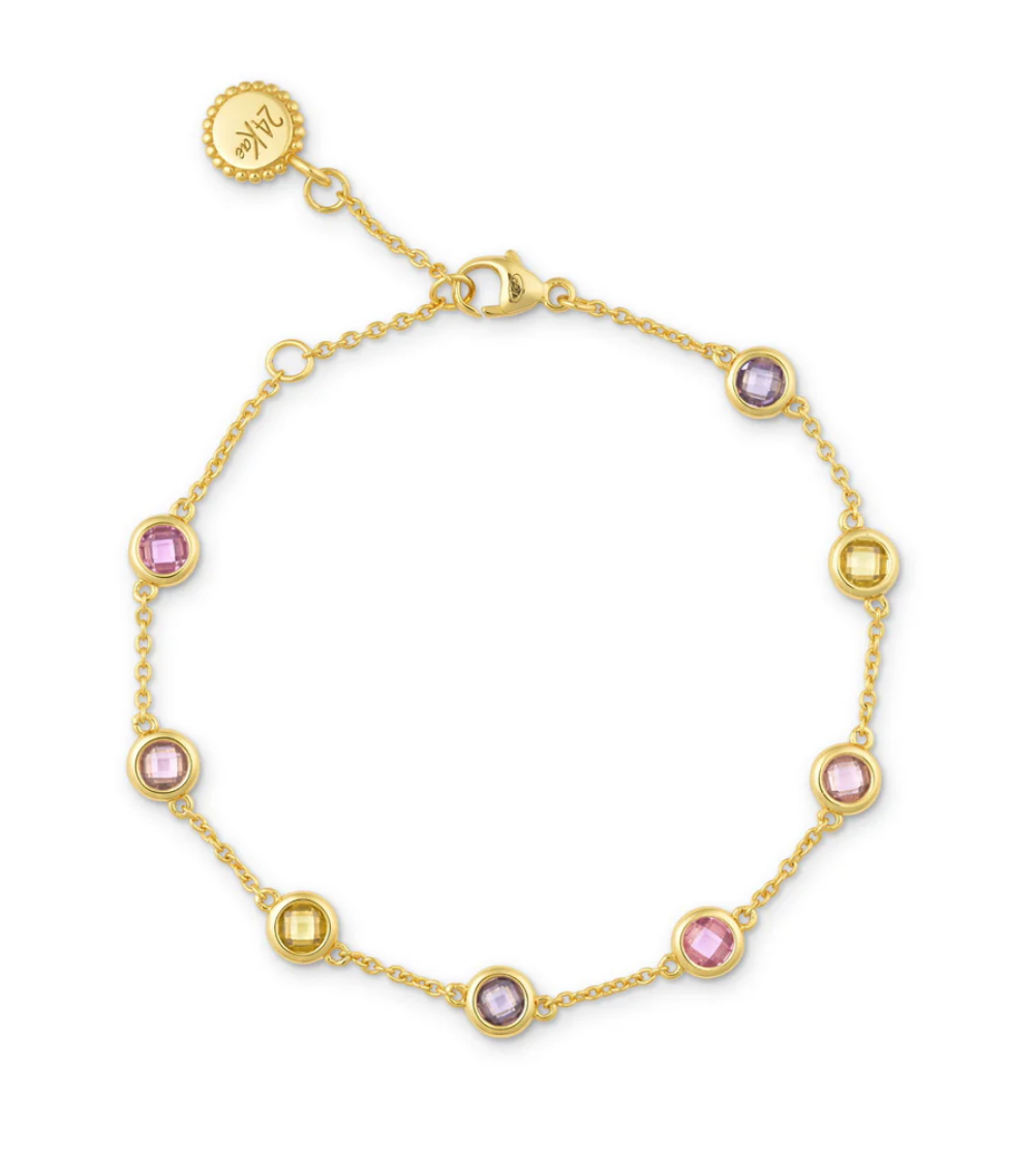 24Kae Bracelet with Colored Stones