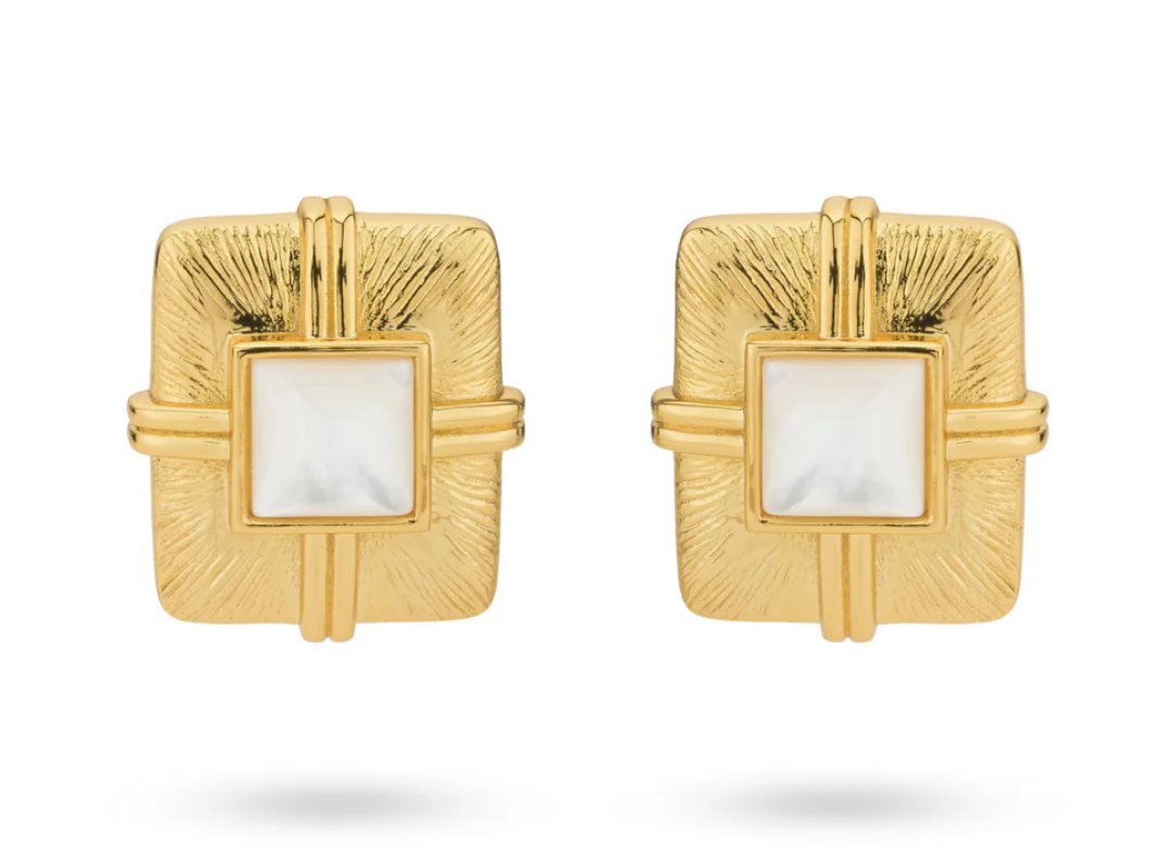 24Kae Vintage Look Earstud with Mother of Pearl