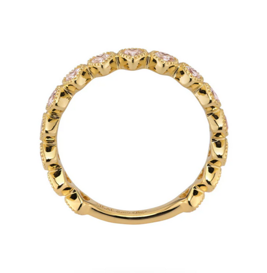 24Kae Ring With Pink Heart Shaped Stones