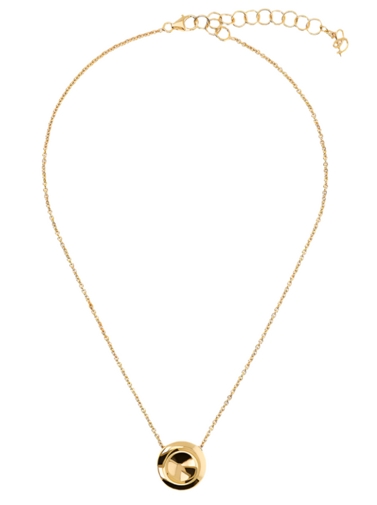 Golden Chain Necklace with Shiny Button Pendant