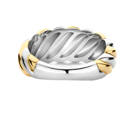 Ti Sento Two Tone Chunky Twist Ring