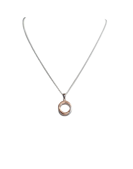 Rose Gold and Silver Entwined Necklace