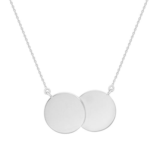 Silver Double Disc Necklace