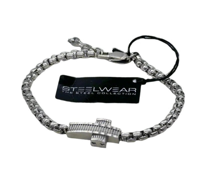 Silver stainless steel bracelet from the Steelwear Jewellery collection at Barnes Jewellers Ireland