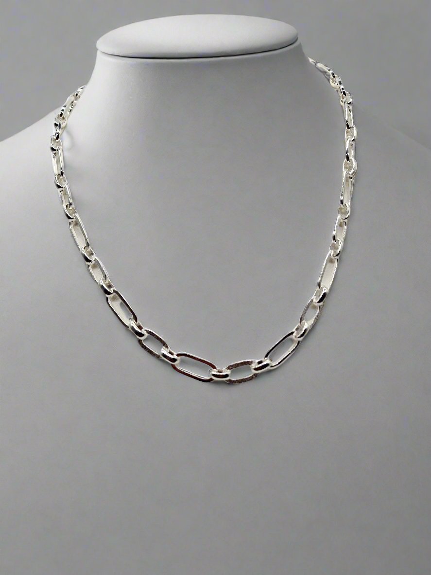 Silver 8mm Oval Necklace