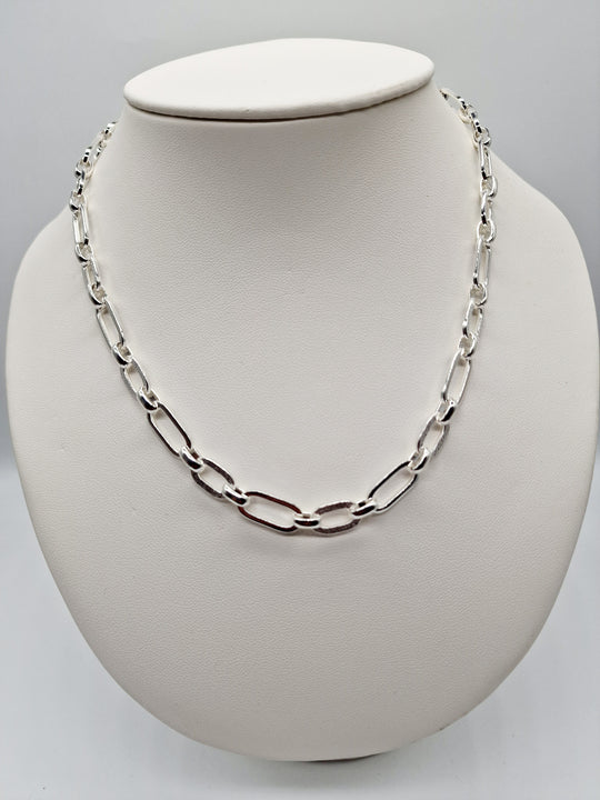 Silver 8mm Oval Necklace