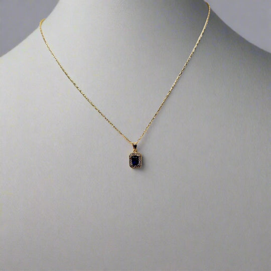 Tiny Square Gold Necklace Pendant