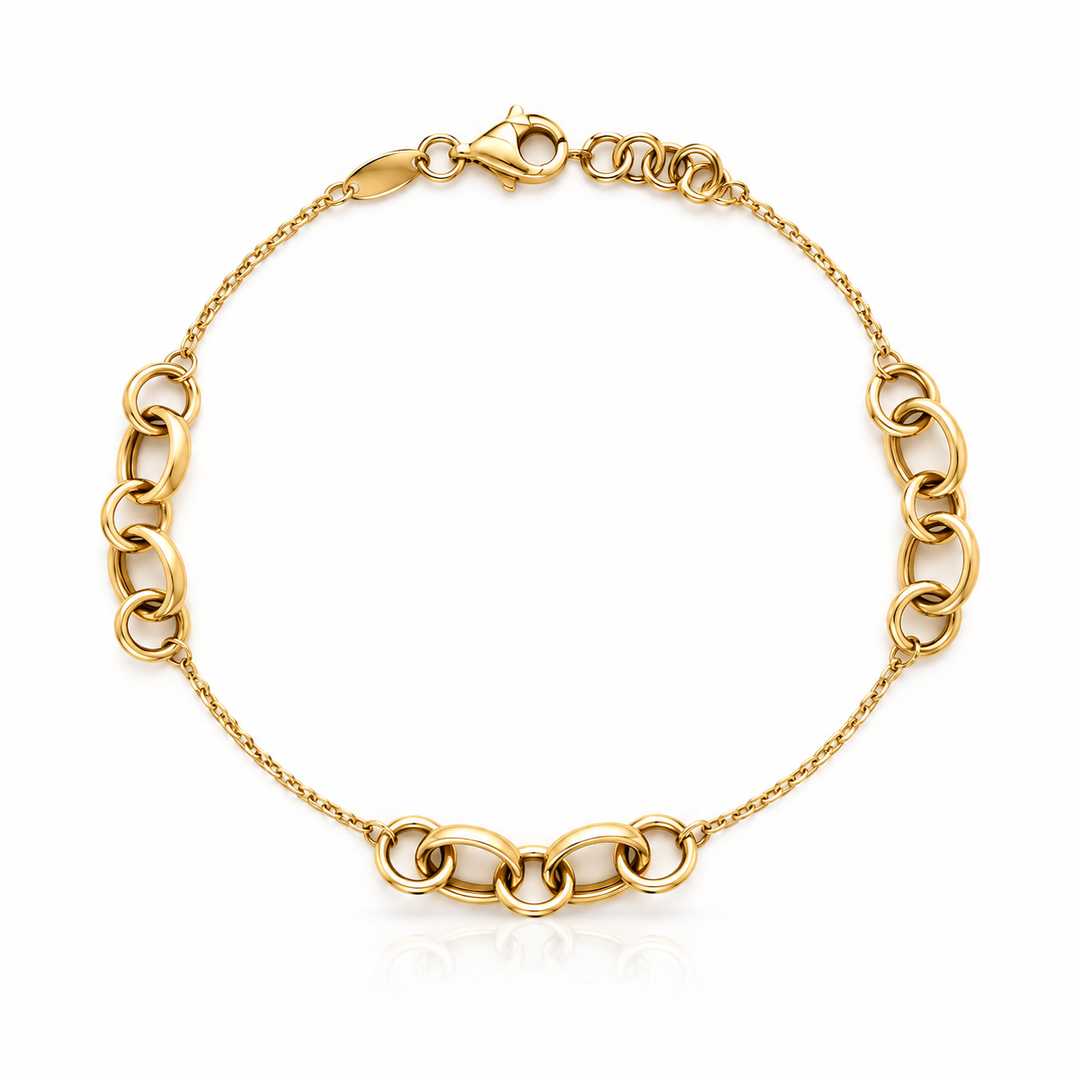 9ct Gold Interlink Circle Bracelet
