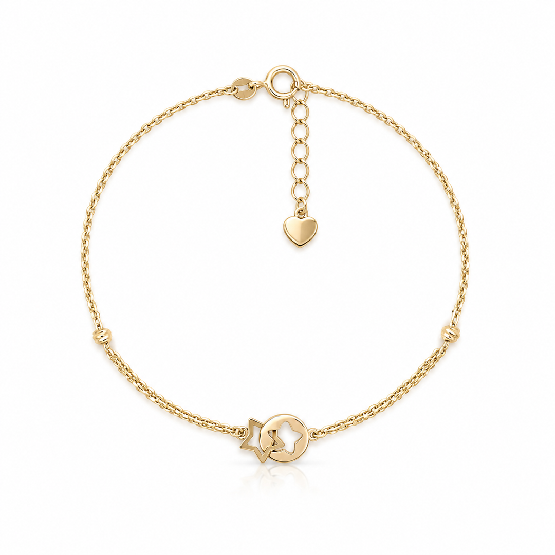 9ct Gold Interlocking Star Bracelet