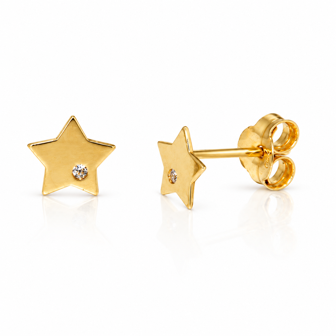 9ct Gold Star Stud Earrings
