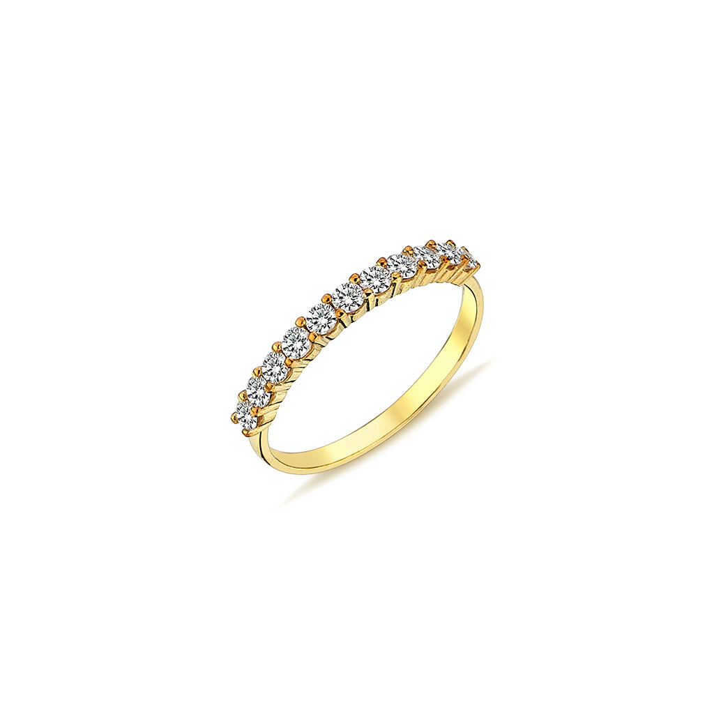 9ct Gold Multi-Stone CZ Band Ring