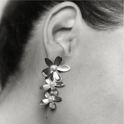 Flowershaped Statement Earrings With Pearls