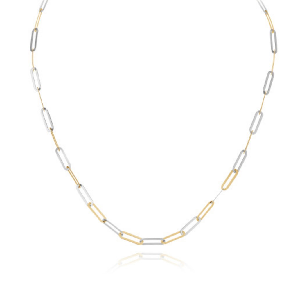 9ct Yellow and White Gold Paperchain Necklace