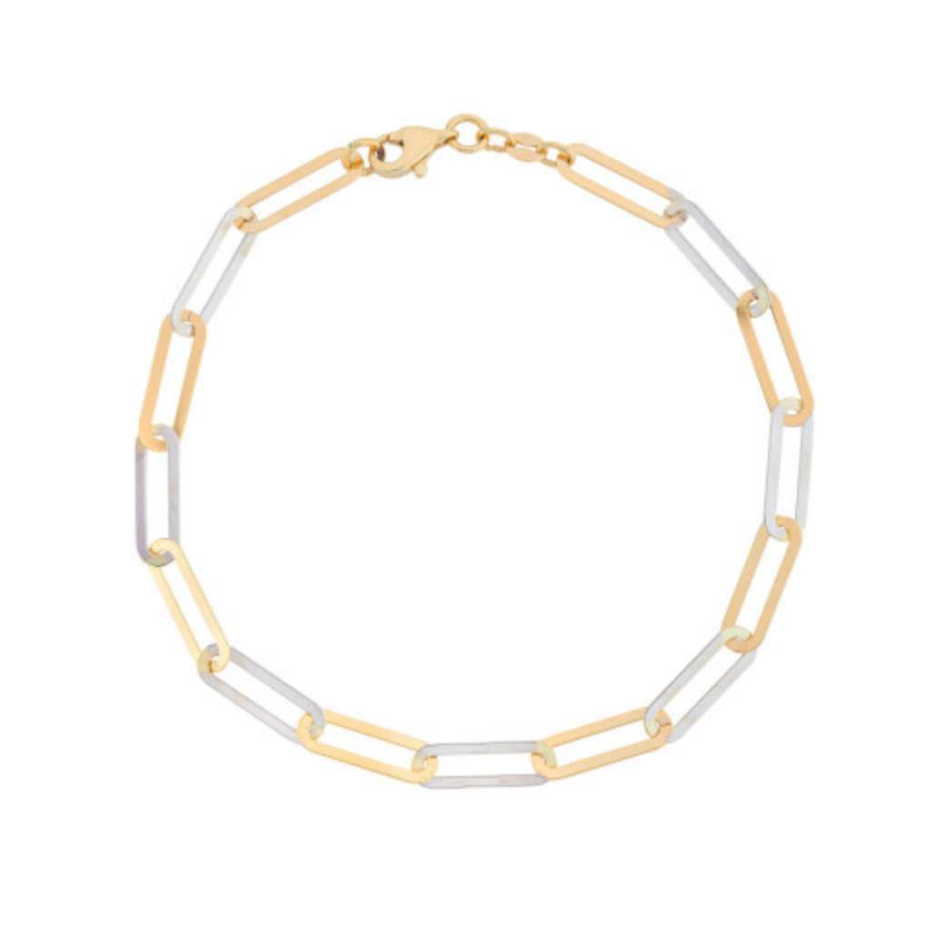 9ct Yellow and White Gold Paperchain Bracelet