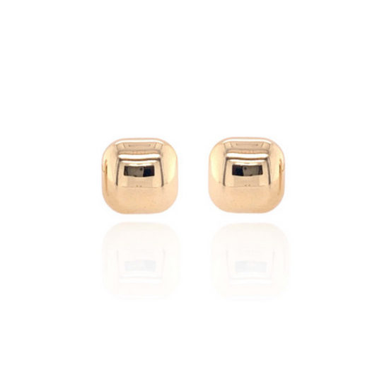 9ct Yellow Gold Puff Cushion Earrings