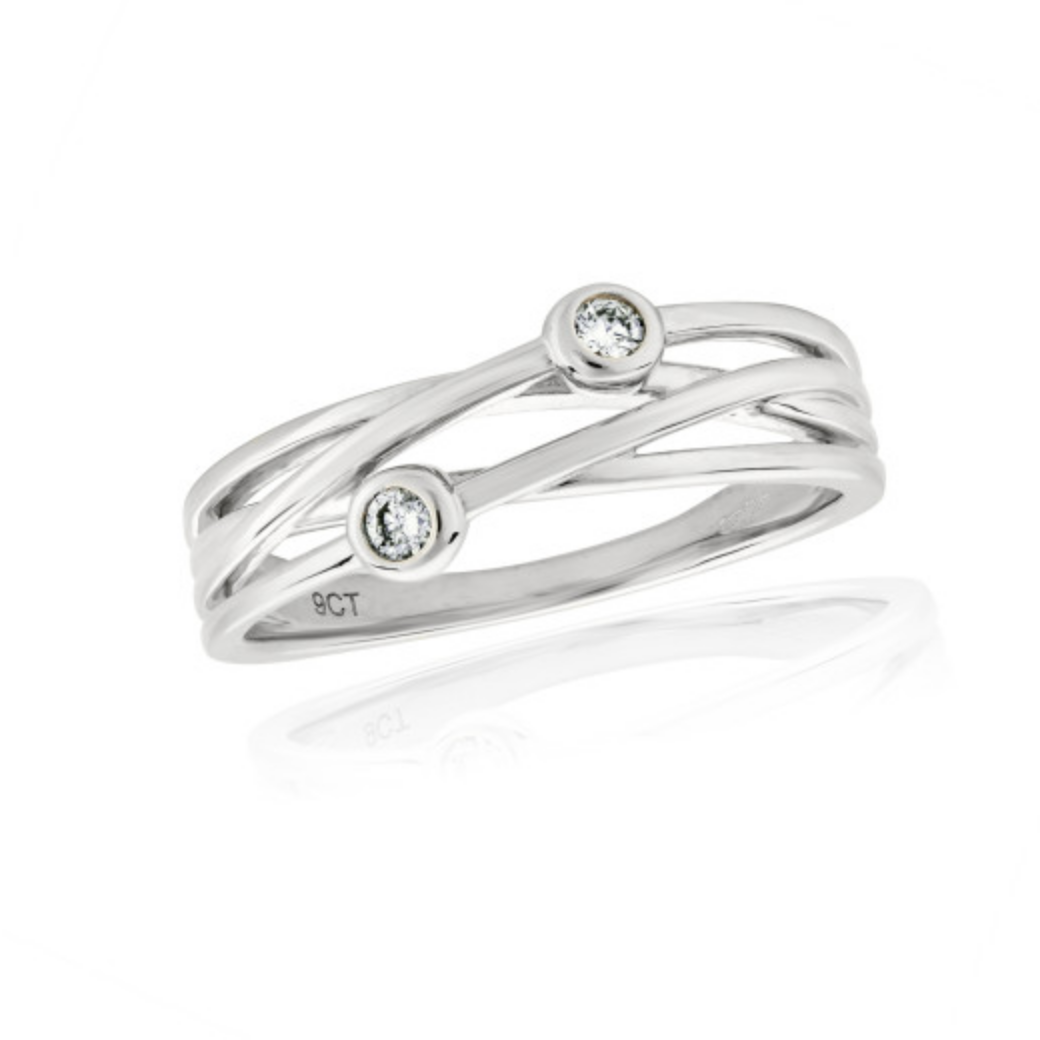 9ct White Gold Diamond Ring