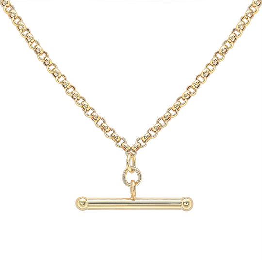 9ct Yellow Gold T-Bar 80 Hollow Belcher Chain