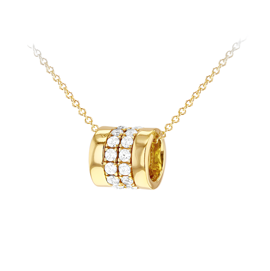 9ct Yellow Gold 8.9mm X 9mm Wide Ring with CZ Necklace 46cm/18"