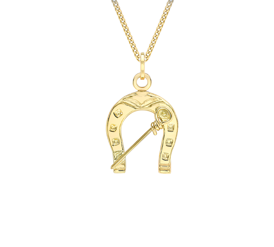 9ct Yellow Gold Horseshoe Pendant