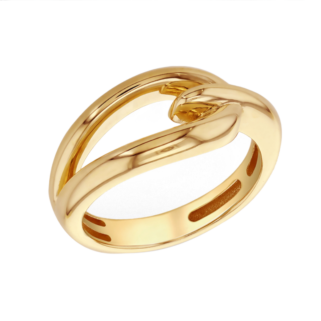 9ct Yellow Gold Hook Knot Ring