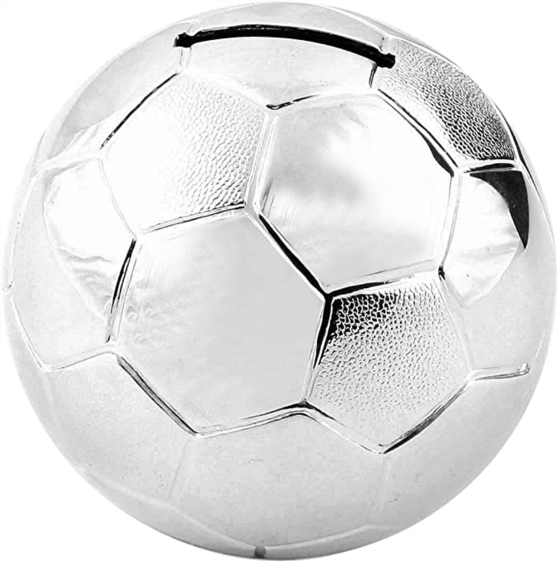 Bambino Silver Plated Football Money Box