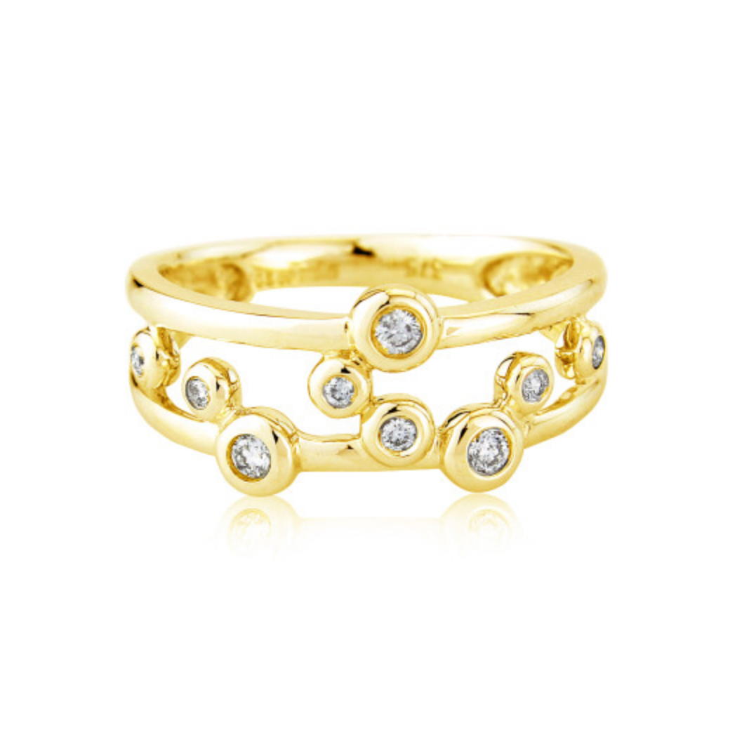 9ct Yellow Gold Diamond Ring