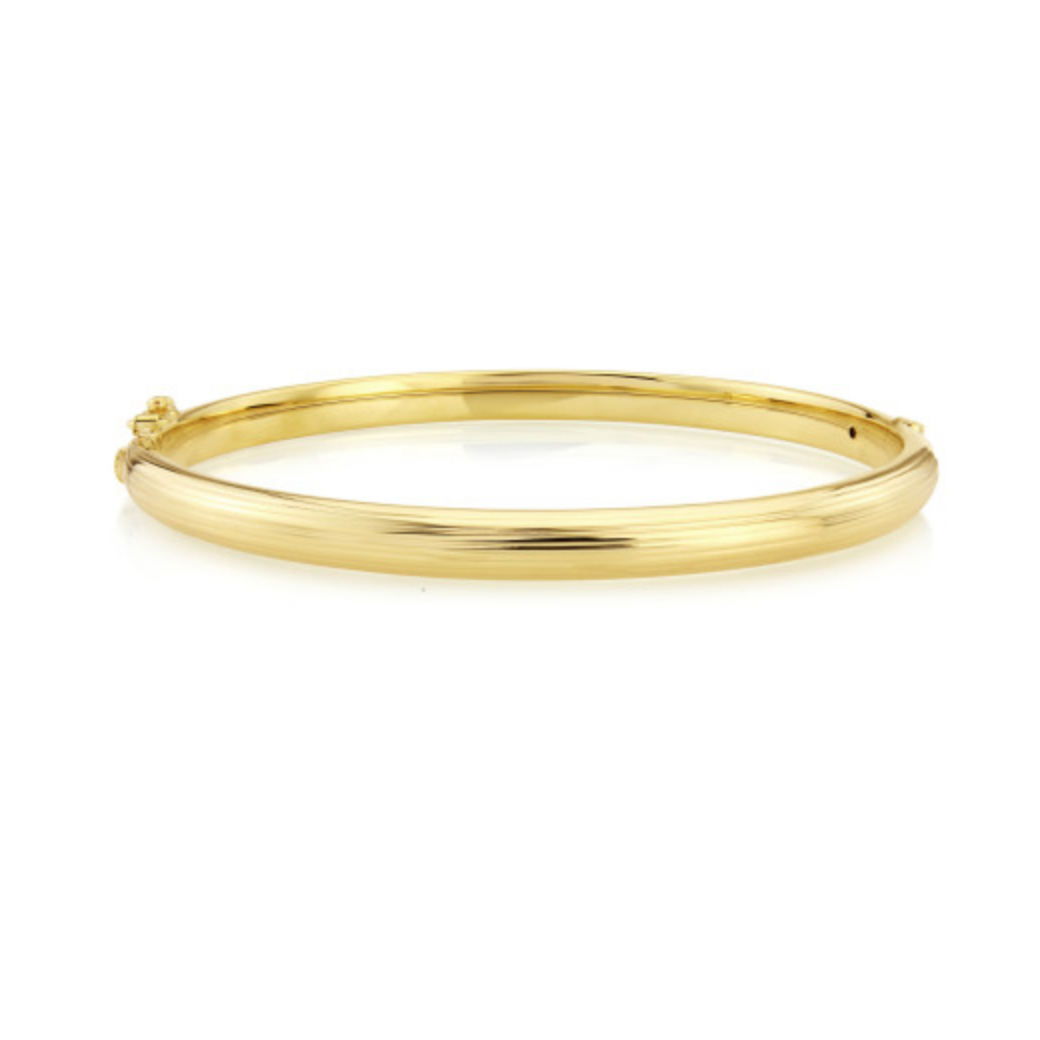 9ct Yellow Gold Stripe Texture Bangle