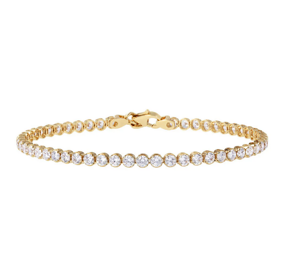 Golden Tennis Bracelet with Cubic Zirconia