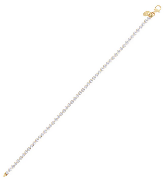 Golden Tennis Bracelet with Cubic Zirconia