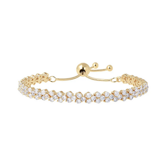 Golden Tennis Bracelet with Cubic Zirconia