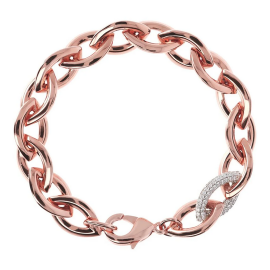 Marquise Chain Bracelet with Pavé Element in Cubic Zirconia