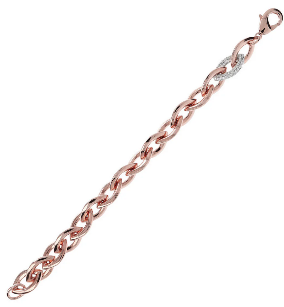 Marquise Chain Bracelet with Pavé Element in Cubic Zirconia