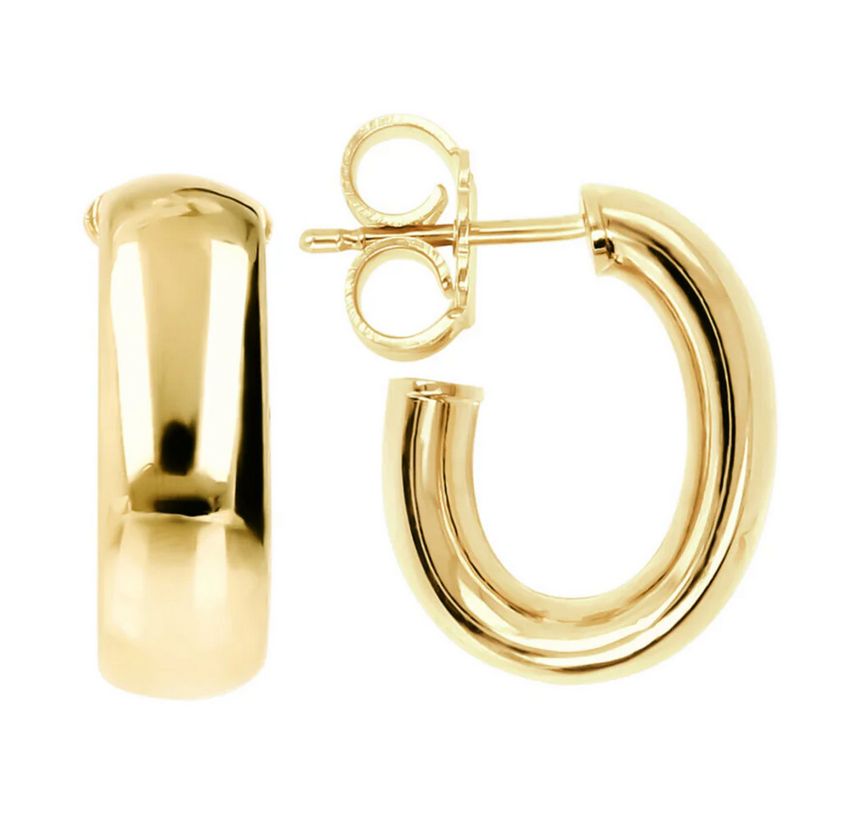 Golden Thick Hoop Earrings
