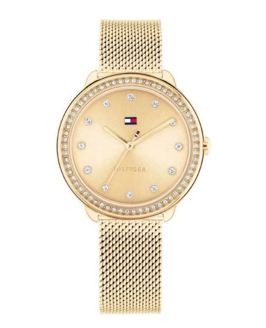 Tommy Hilfiger Womens Demi Gold Mesh Watch